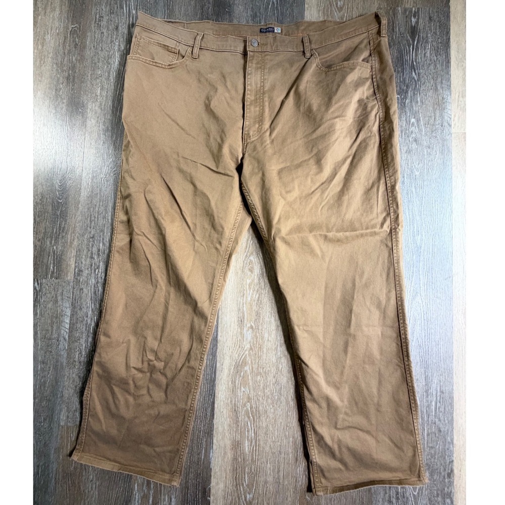 Dockers 5 Pocket Pants Mens 48x32 Tan Straight Leg Cotton Blend Casual Workwear